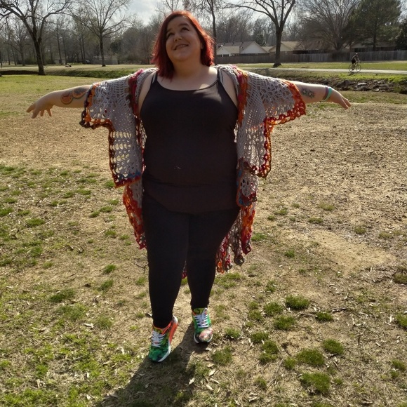 Handmade Crocheted Boho circle vest/duster